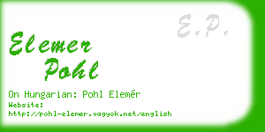 elemer pohl business card
